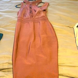 Mauve/pink body con dress